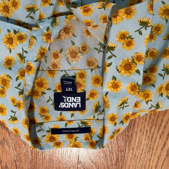 Lands End pattern dress shirt size 12 - Picture 5 of 6